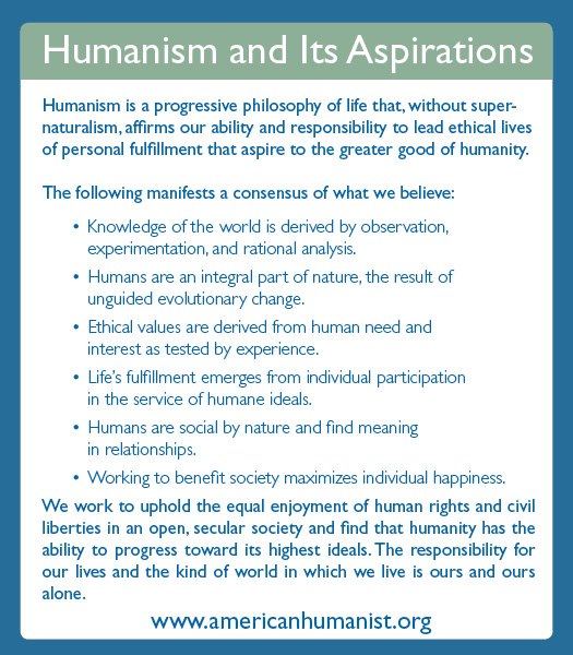 Secular humanist manifesto